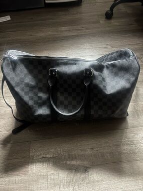 Louis Vuitton Black Damier Graphite Travel Duffel